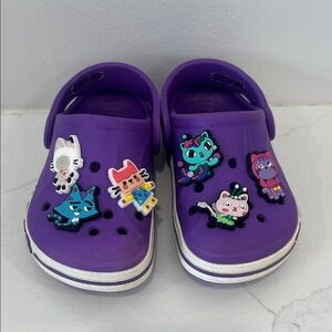 Purple Iconic Crocs with Gabby’s Dollhouse Charms